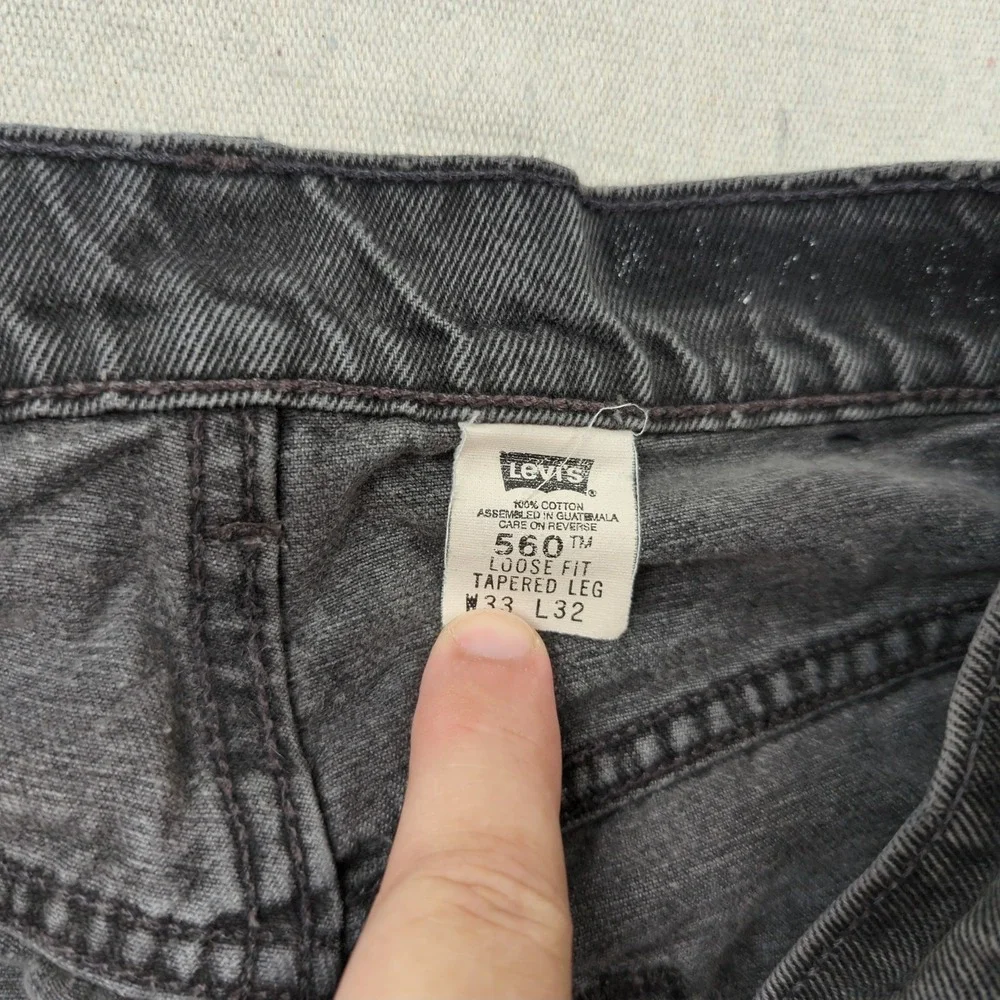 Vintage Levis Jeans Mens 33x32 Black 560 Loose Tapered Relaxed Baggy 90s